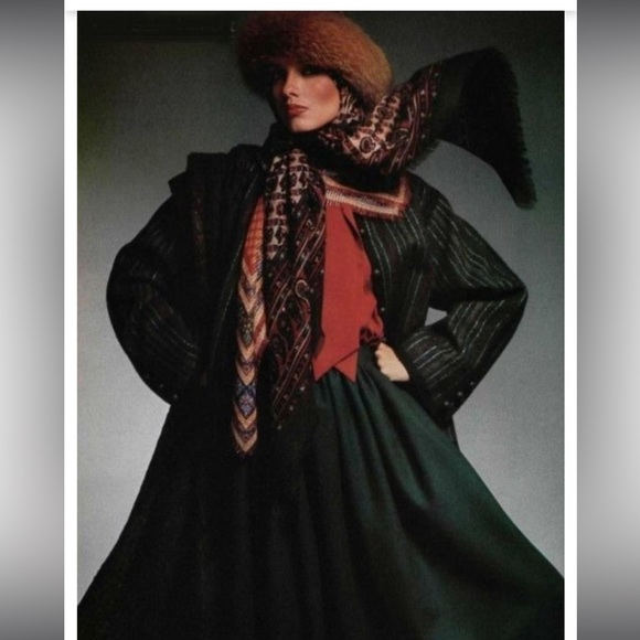 1976 YVES SAINT LAURENT 'Russian collection' striped wool coat size 36 EU (4-6) - Picture 10 of 15